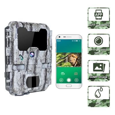 IP67 impermeable 30mp 1080p Wifi que caza velocidad del disparador de la cámara 0.25s del rastro