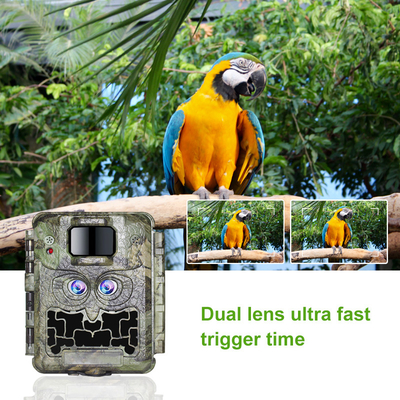 Cámara dual 13MP Cmos del rastro de la fauna de la lente 1080P de DC12V ninguna leva del resplandor