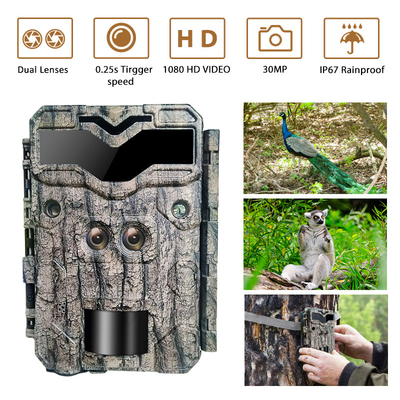 KW698A cámara de rastro de caza de doble lente de 2 sensores cámara de exploración de juegos 4K cámara de visión nocturna