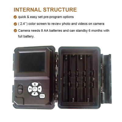 KW698A cámara de rastro de caza de doble lente de 2 sensores cámara de exploración 4K hasta 512GB cámara de juego de visión nocturna