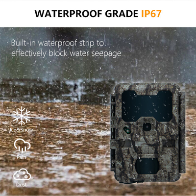 KW865 WIFI cámara oculta impermeable IP67 20MP 0.6s velocidad de activación hasta 512GB de almacenamiento pista de visión nocturna cámara