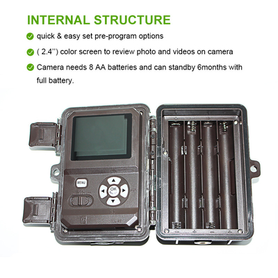 Trail Camera ODM/OEM KW571 resistente al agua IP67 Sensor CMOS sin resplandor 30MP foto 1080P 0.25s velocidad de disparo visión nocturna