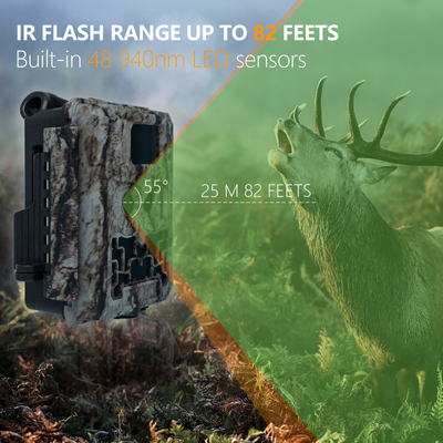 cámara de vida silvestre KW591 sin brillo sensores duales 1080P impermeable IP67 0.4s velocidad de activación hasta 512GB de almacenamiento cámara de caza