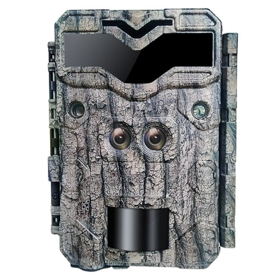 Cámara de caza KW698A de doble lente 1080P 30MP resistente al agua IP67 hasta 512GB de almacenamiento visión nocturna 0.25s cámara de juego