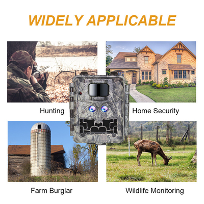 30MP No-Glow LED Trail Camera para juego de caza de visión nocturna con video 1080P y capacidad de tarjeta de memoria de 512 GB