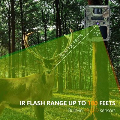 KW571 Mini cámara de caza inalámbrica IP67 Sensor CMOS sin resplandor Tarjeta SD Juego furtivo de bosque barato bajo