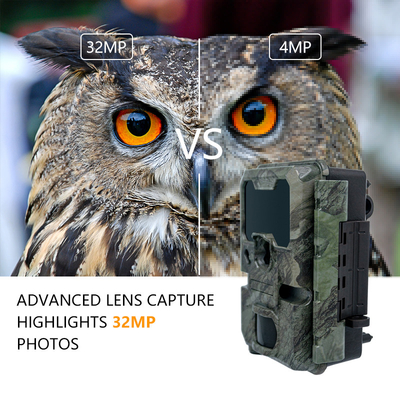 Cámara de vigilancia de vida silvestre Visión nocturna 0.1s Velocidad de captura 32MP 4K Cámara de caza Impermeable IP67 Cámara de observación de animales