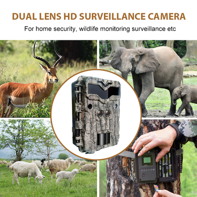 Lente doble KW698A 0.25s velocidad de disparo 30MP 4K video sin brillo 120 pies de alcance nocturno resistente al agua IP67 hasta 512GB observación de venados de la vida silvestre