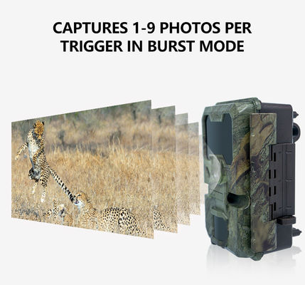 Cámara de caza de visión nocturna de 32MP camuflaje IP66 a prueba de agua con video 4K y capacidad de tarjeta de memoria de 512 GB