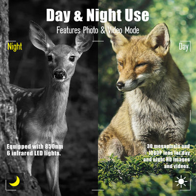Cámara de caza infrarroja 30MP1080P Cámaras de juego de doble lente para trampas de vida silvestre al aire libre Cámara IR a prueba de agua 940nm