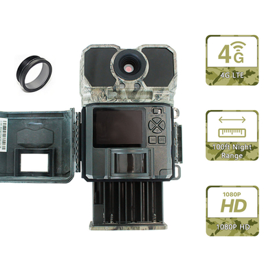 Display LCD 4G Camara de rastreo Programable 940nm NO GLOW ICCID FTP SMTP MMS APP control de accesorios de caza