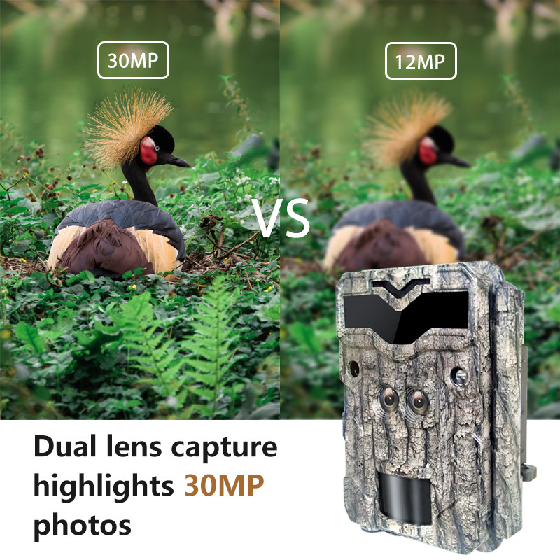 KW698A cámara de rastro de caza de vida silvestre con doble lente 2 sensores cámara de exploración 4K cámara de juego fácil de navegar fácil de usar