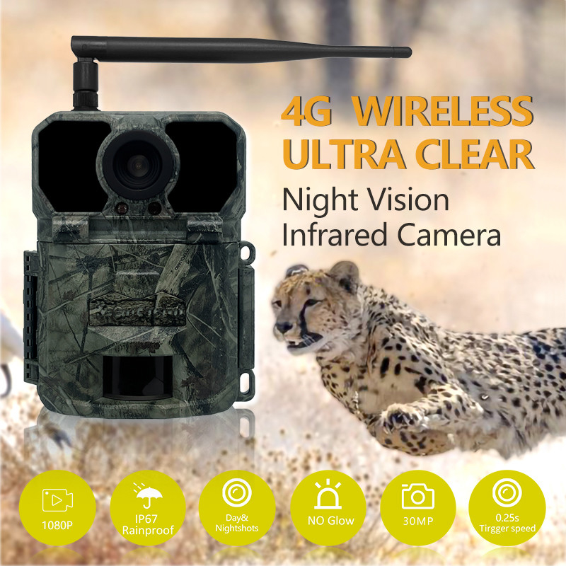 KW865 WIFI Cámara oculta Cámara de caza inalámbrica al aire libre IP67 20MP Cámara de rastro que envía imágenes a su