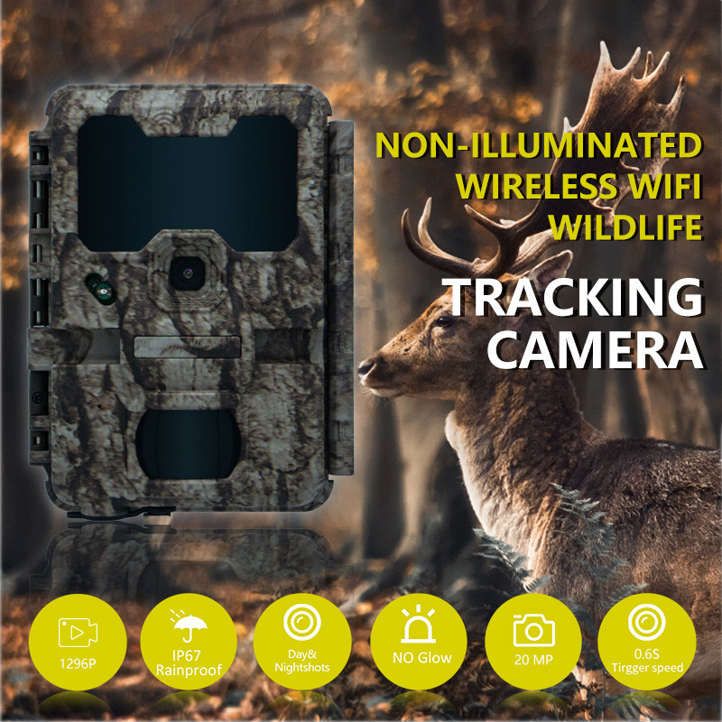KW865 WIFI cámara oculta impermeable IP67 20MP 0.6s velocidad de activación hasta 512GB de almacenamiento pista de visión nocturna cámara