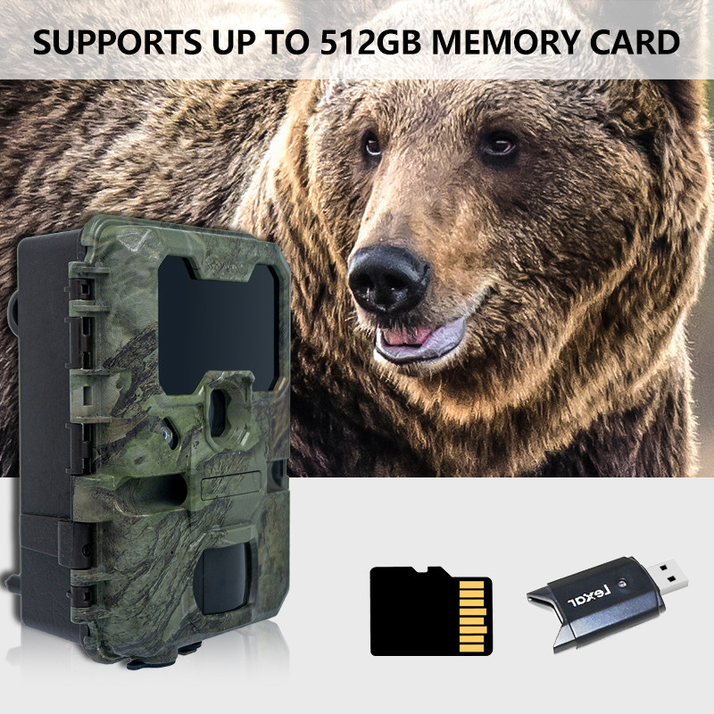 Cámara de rastro KW866 con conexión WIFI 0,25s velocidad de disparo IP67 a prueba de agua hasta 512GB Almacenamiento 32MP 4K a 30fps para el buck shot