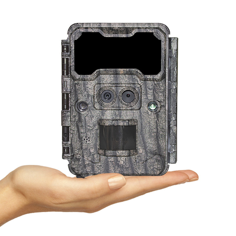 Cámara de caza de doble lente KW696 OEM/ODM velocidad de respuesta de 0.4s 1080P/30MP impermeable IP67 alcance nocturno de 100 pies para la caza de vida silvestre