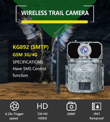 cámara celular 4G dinámico SMTP inalámbrico del juego de los 25m IR MMS GPRS
